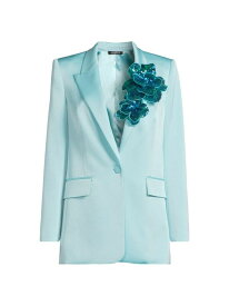 【送料無料】 ウンガロ レディース ジャケット・ブルゾン アウター Jamie Sequined Floral Applique Jacket light turquoise