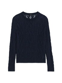 【送料無料】 セオリー レディース ニット・セーター アウター Linen-Blend Cable-Knit Sweater nocturne navy