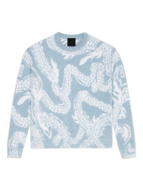 【送料無料】 ジバンシー レディース ニット・セーター アウター Sweater In Mohair With Dragon Jacquard blue white