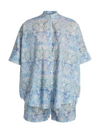 【送料無料】 パピネール レディース ナイトウェア アンダーウェア Nahla 2-Piece Flowy Boxer Pajama Set crystal blue