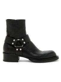 【送料無料】 アレキサンダー・マックイーン メンズ ブーツ・レインブーツ シューズ Studded Leather Ankle Boots black silver