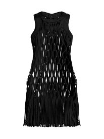 【送料無料】 サカイ レディース ワンピース トップス Woven Cotton-Blend Fringe Dress black