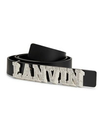 【送料無料】 ランバン メンズ ベルト アクセサリー Lanvin x Future Strass Logo Leather Belt black