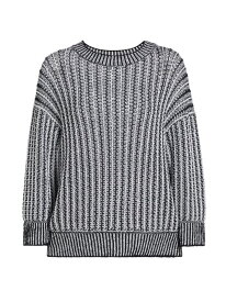 【送料無料】 マックスマーラ レディース ニット・セーター アウター Regno Striped Cotton Crewneck Sweater white black