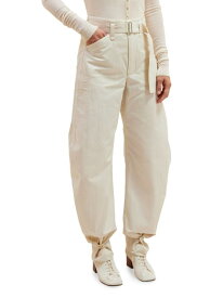【送料無料】 ルメール レディース カジュアルパンツ ボトムス Belted Cotton Tapered Pants pale ecru