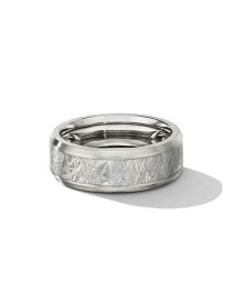 【送料無料】 デイビット・ユーマン メンズ リング アクセサリー Beveled Band Ring in Grey Titanium meteorite