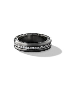 【送料無料】 デイビット・ユーマン メンズ リング アクセサリー Streamline Band Ring in Grey Titanium diamond