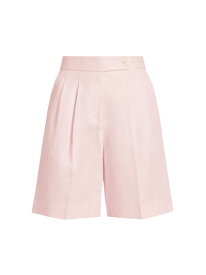 【送料無料】 デレクラムテンクロスバイ レディース ハーフパンツ・ショーツ ボトムス Terri Linen-Blend Pleated Shorts prim rose pink