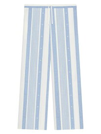 【送料無料】 ジバンシー レディース カジュアルパンツ ボトムス Plage Pants in Cotton and Linen with 4G Stripes blue white