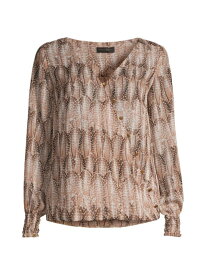 【送料無料】 ダナ キャラン ニューヨーク レディース シャツ ブラウス トップス Main Event Georgette Wrap Blouse metallic feather