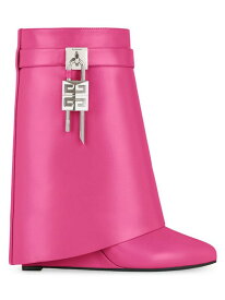 【送料無料】 ジバンシー レディース ブーツ・レインブーツ シューズ Shark Lock Ankle Boots in Leather neon pink