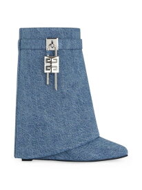 【送料無料】 ジバンシー レディース ブーツ・レインブーツ シューズ Shark Lock Ankle Boots In Denim medium blue