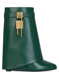 【送料無料】 ジバンシー レディース ブーツ・レインブーツ シューズ Shark Lock Ankle Boots in Leather emerald green