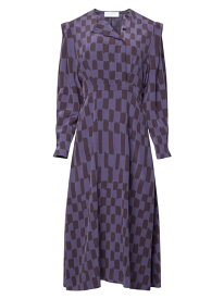 【送料無料】 エキプモン レディース ワンピース トップス Rianne Silk Checkered Midi-Dress astral aura and delicioso