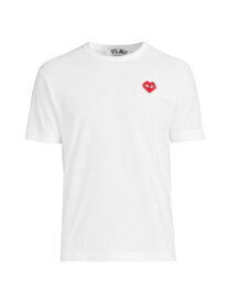 【送料無料】 コム・デ・ギャルソン メンズ Tシャツ トップス Play Invader Heart Cotton T-Shirt white