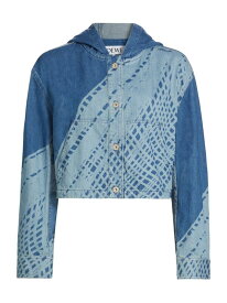【送料無料】 ロエベ レディース ジャケット・ブルゾン アウター LOEWE x Paula's Ibiza Printed Denim Hooded Jacket light blue white