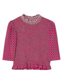 【送料無料】 サンドロ レディース シャツ ブラウス トップス Patterned Smocked Blouse pink