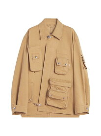 【送料無料】 ランバン メンズ ジャケット・ブルゾン アウター Lanvin Lab x Future Crossed Front Utility Jacket sand