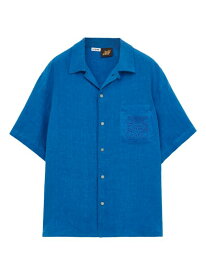 【送料無料】 ロエベ メンズ シャツ トップス LOEWE x Paula's Ibiza Linen-Blend Camp Shirt sea blue