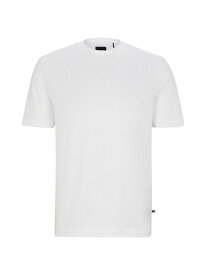 【送料無料】 ボス メンズ Tシャツ トップス Mixed-Material T-Shirt white