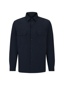 【送料無料】 ボス メンズ ジャケット・ブルゾン アウター Relaxed-Fit Button-Up Overshirt dark blue