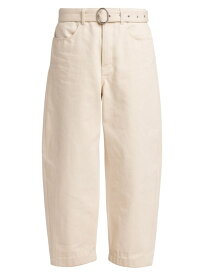 【送料無料】 ジル・サンダー メンズ カジュアルパンツ ボトムス Belted Cotton Trousers alabaster