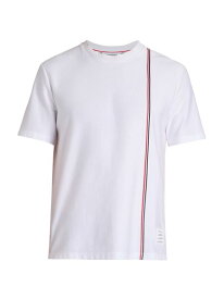 【送料無料】 トムブラウン メンズ Tシャツ トップス Striped Cotton T-Shirt white