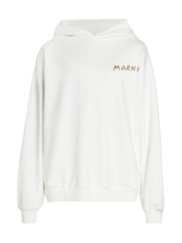 【送料無料】 マルニ メンズ パーカー・スウェット アウター Floral Bouquet Logo Sweatshirt natural white