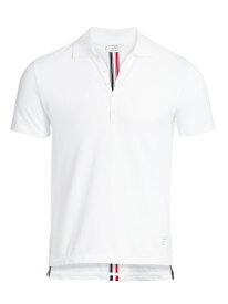 【送料無料】 トムブラウン メンズ ポロシャツ トップス Short-Sleeve Relaxed-Fit Cotton Polo white
