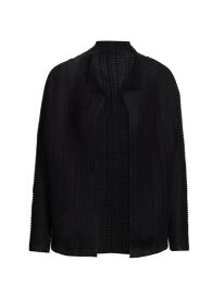 【送料無料】 プリーツ プリーズ イッセイ ミヤケ レディース ニット・セーター カーディガン アウター Wooly Pleats Knit Cardigan black