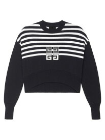 【送料無料】 ジバンシー レディース ニット・セーター アウター 4G Cropped Sweater In Cotton With Stripes black