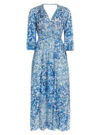 【送料無料】 プーペットセントバース レディース ワンピース トップス Annabelle Floral Crepe V-Neck Midi Dress blue nuances