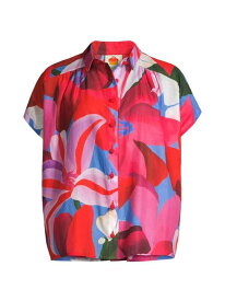 【送料無料】 ファーム レディース シャツ トップス Watercolor Floral Cotton Short-Sleeve Shirt watercolor