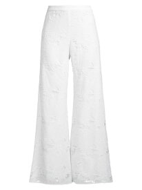 【送料無料】 ウンガロ レディース カジュアルパンツ ボトムス Poppy Floral Lace Wide-Leg Pants white