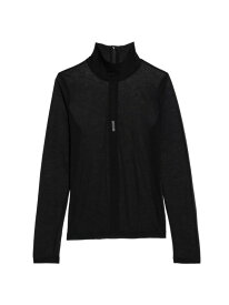【送料無料】 ヘルムート ラング レディース ニット・セーター アウター Sheer Cotton Turtleneck Sweater black
