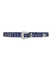 【送料無料】 ジバンシー メンズ ベルト アクセサリー Belt in Leather with Studs and Crystals cobalt blue
