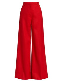 【送料無料】 ステラマッカートニー レディース カジュアルパンツ ボトムス High-Rise Wool Flannel Flared Pants lipstick red