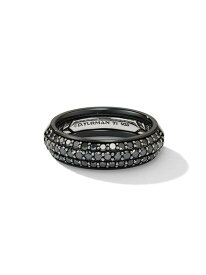 【送料無料】 デイビット・ユーマン メンズ リング アクセサリー Beveled Band Ring in Black Titanium black diamond