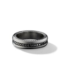 【送料無料】 デイビット・ユーマン メンズ リング アクセサリー Streamline Band Ring in Grey Titanium black diamond