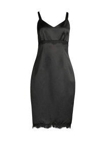 【送料無料】 ダナ キャラン ニューヨーク レディース ワンピース トップス Heavy Metal Lace-Embellished Satin Dress black