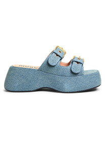 【送料無料】 モスキーノ レディース サンダル シューズ Denim Platform Slide Sandals blue