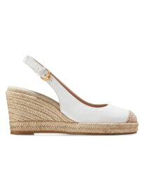 【送料無料】 コールハーン レディース ヒール シューズ Espadrille 80MM Leather Platform Slingback Wedge Pumps white leather