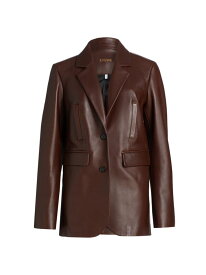 【送料無料】 ロエベ レディース ジャケット・ブルゾン アウター Tailored Leather Two-Button Jacket dark chocolate