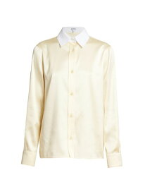 【送料無料】 ロエベ レディース シャツ トップス Silk & Cotton Button-Up Shirt pale banana
