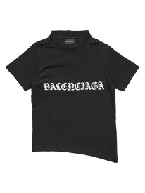 【送料無料】 バレンシアガ レディース Tシャツ トップス Gothic Type Shrunk T-Shirt black white