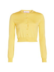 【送料無料】 キャロライナヘレラ レディース ニット・セーター カーディガン アウター Silk-Cotton Crop Cardigan sunshine yellow