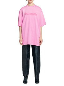 【送料無料】 バレンシアガ レディース Tシャツ トップス Destroyed T-Shirt Boxy Fit pink pink