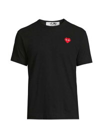 【送料無料】 コム・デ・ギャルソン メンズ Tシャツ トップス Play Invader Heart Cotton T-Shirt black