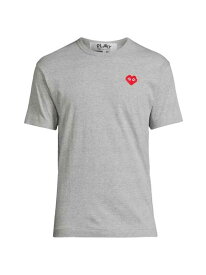 【送料無料】 コム・デ・ギャルソン メンズ Tシャツ トップス Play Invader Heart Cotton T-Shirt grey