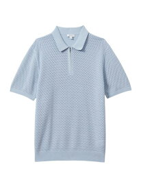 【送料無料】 レイス メンズ ポロシャツ トップス Burnham Cotton-Blend Polo Shirt soft blue